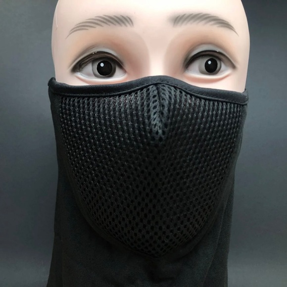 New Black Neck Gaiter Snood Face Mask Covering Bandana Scarf Reusable Breathable - Picture 4 of 6
